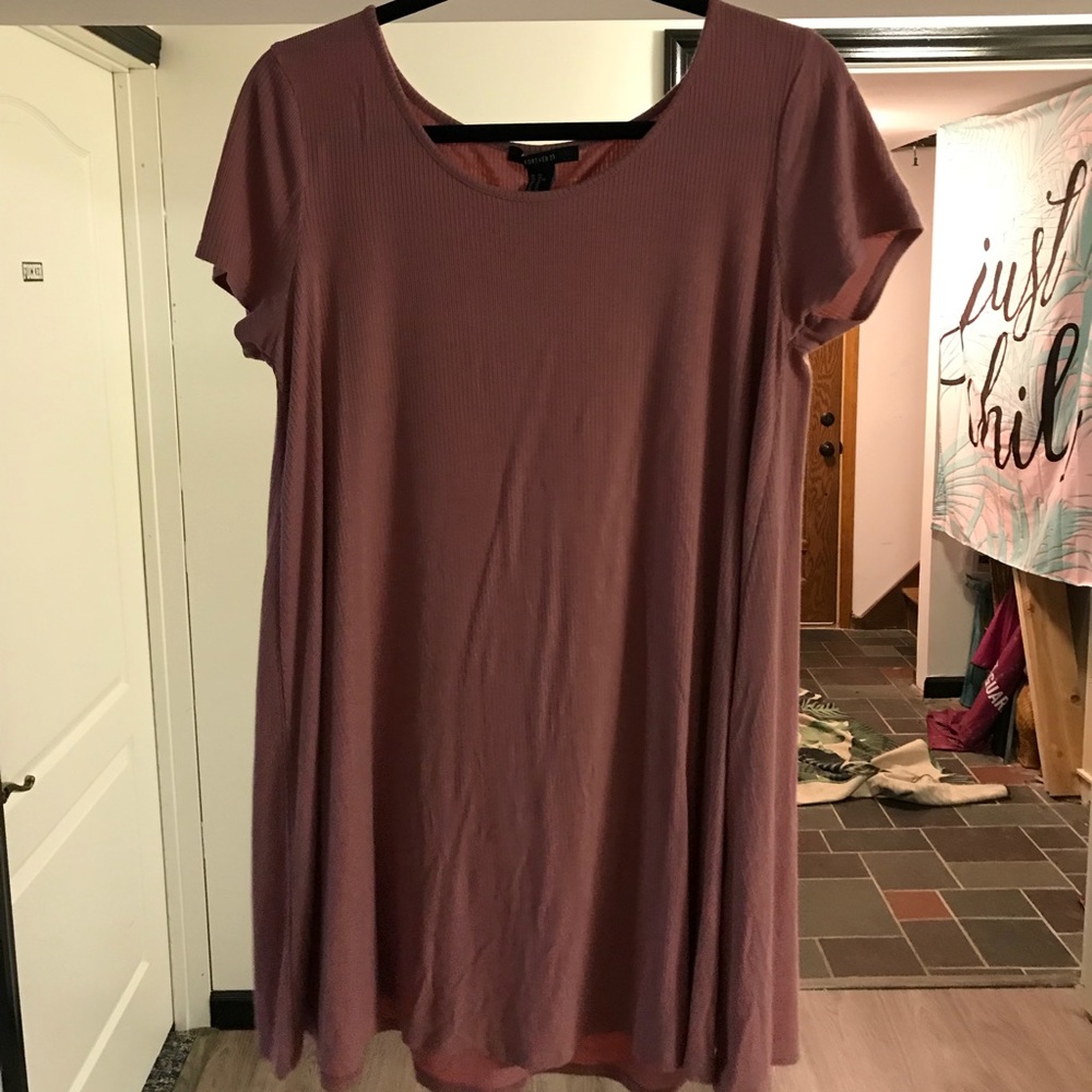 Blush pink t shirt dress